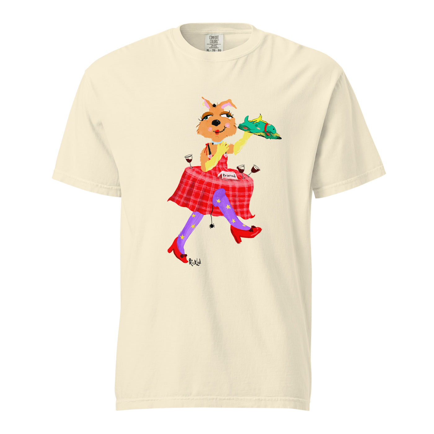 Artistic graphic t-shirt with digital illustration design | Prickled Pears